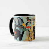 Moderne Art Deco Vintage Design Tasse (Vorderseite Links)