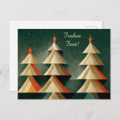 Moderne Art Deco Weihnachtskarte Frohes Fest Postkarte (Vorne/Hinten)