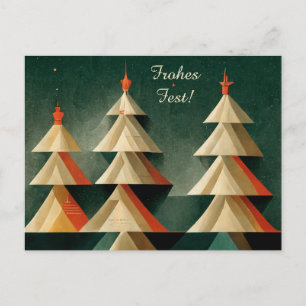 Moderne Art Deco Weihnachtskarte Frohes Fest Postkarte