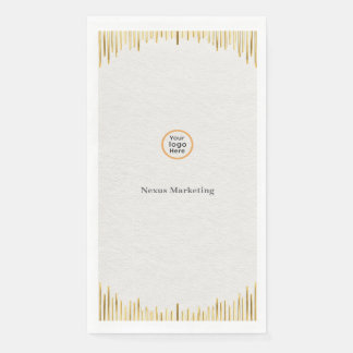 Moderne Art Deco Weißgold Firmen-Gasttuch Serviette