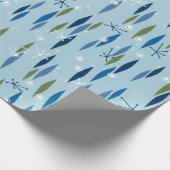 Moderne Art der Mitte des Jahrhunderts blaue und Geschenkpapier (Ecke)