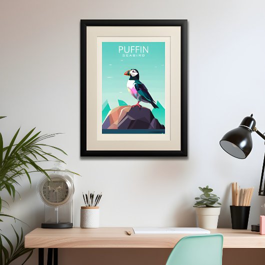 Moderne Art des Puffins Poster