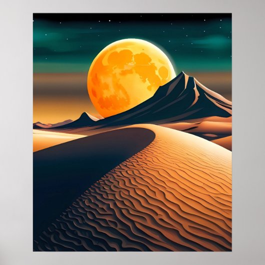 Moderne Art Dune Space Landschaft Poster (Vorne)