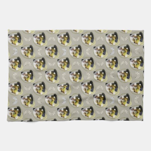 Moderne Art Floral Pattern - Lebhaft und harmonisc Geschirrtuch (Horizontal)