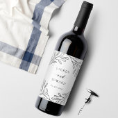 Moderne Art Foliage Hochzeitweilige Weinflaschen Weinetikett