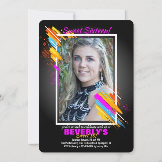 Moderne Art Frame Foto Einladung (Vorderseite)