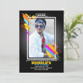 Moderne Art Frame Foto Einladung (Stehend Vorderseite)