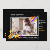 Moderne Art Frame Foto Pensionierung Einladung (Vorne/Hinten)