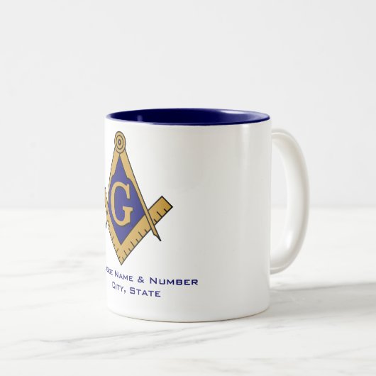 Moderne Art-Freimaurerhäuschen-Tasse Zweifarbige Tasse (VorderseiteRechts)