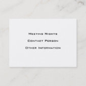 Moderne Art-Freimaurerhäuschen-Visitenkarte Visitenkarte (Rückseite)