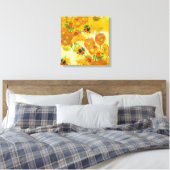 Moderne Art Gelb Orange Sonnenblumen Ölgemälde Leinwanddruck (Insitu (Schlafzimmer))