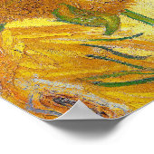 Moderne Art Gelb Orange Sonnenblumen Ölgemälde Poster (Ecke)