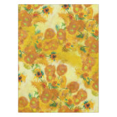 Moderne Art Gelb Orange Sonnenblumen Ölgemälde Tischdecke (Vorderseite)