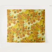 Moderne Art Gelb Orange Sonnenblumen Ölgemälde Wandteppich (Vorderseite (Horizontal))