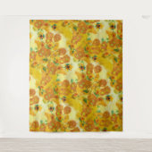 Moderne Art Gelb Orange Sonnenblumen Ölgemälde Wandteppich (Vorderseite)