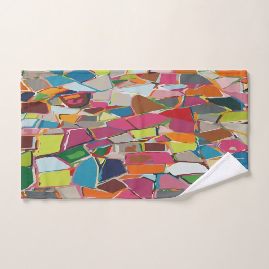 Moderne Art Geometric Deko Mehrfarbig Badhandtuch Set (Handtuch)