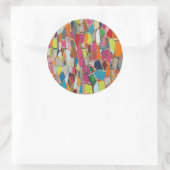 Moderne Art Geometric Deko Mehrfarbig Runder Aufkleber (Tasche)