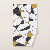 Moderne Art Geometrie - Schwarz-Weiß mit Gold- Handtuch (Handtuch)