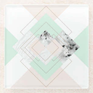 Moderne Art-geometrischer Entwurf Glasuntersetzer