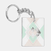 Moderne Art-geometrischer Entwurf Schlüsselanhänger (Vorderseite links)