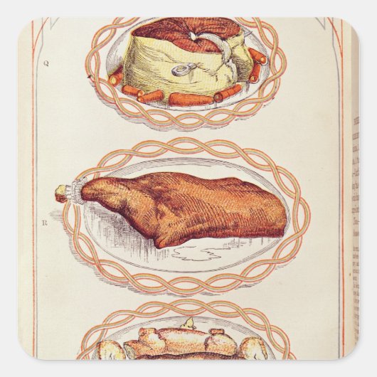 Moderne Art, Geschirr zu bedienen, von Frau Beaton Quadratischer Aufkleber (Vorderseite)