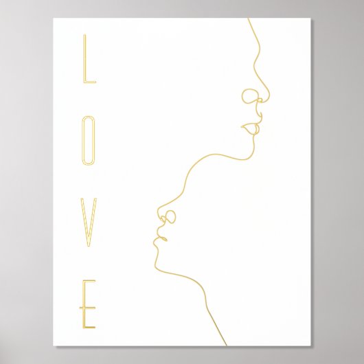 MODERNE ART GOLD FACES LIEBE FOLIENDRUCKE (Vorderseite)