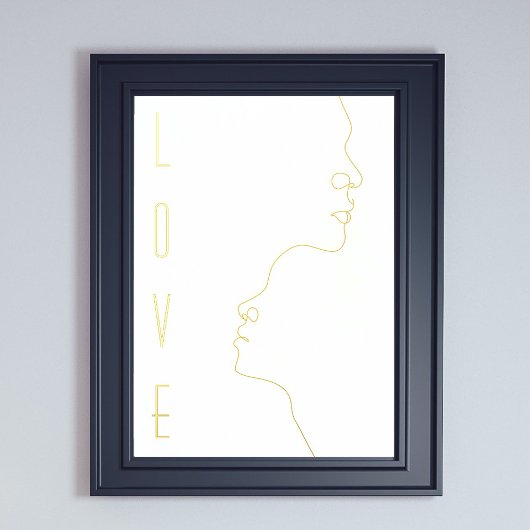 MODERNE ART GOLD FACES LIEBE FOLIENDRUCKE