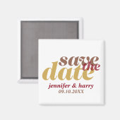 Moderne Art Hochzeit speichern das Datum mocha bra Magnet (Vorderseite/Rückseite)