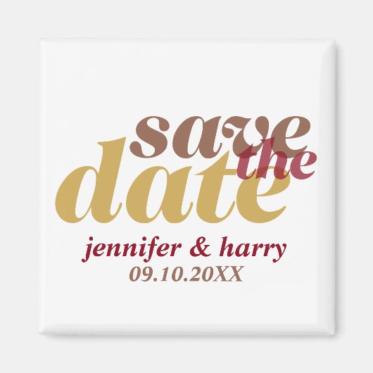 Moderne Art Hochzeit speichern das Datum mocha bra Magnet (Vorne)