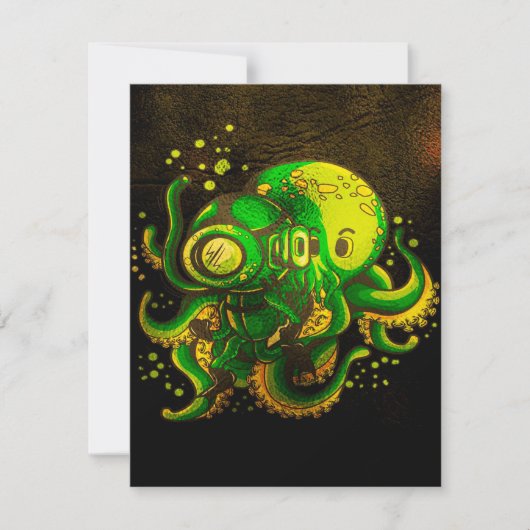 Moderne Art Octopus | Mysteriöser Ozean Einladung (Vorderseite)