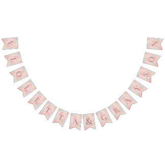 Moderne Art Pink Pastel Hochzeit Wimpelkette