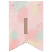 Moderne Art Pink Pastel Hochzeit Wimpelkette (Zweite Fahne)