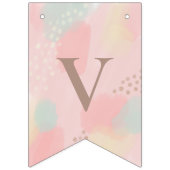 Moderne Art Pink Pastel Hochzeit Wimpelkette (Erste Fahne)