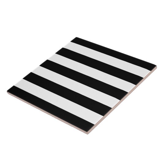 Moderne Art-Schwarzweiss-Streifen Fliese (Seite)