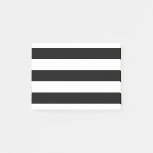 Moderne Art-Schwarzweiss-Streifen Post-it Klebezettel (Vorderseite)