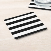 Moderne Art-Schwarzweiss-Streifen Rechteckiger Pappuntersetzer (angewinkelt)