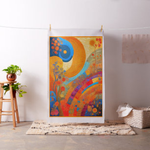 Moderne Art Sun & Blume Cheater Quilt Sew Panel Stoff