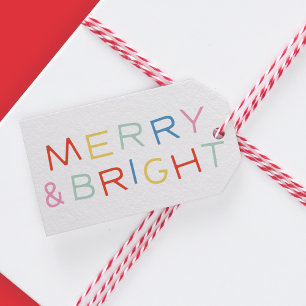 Moderne Art Weihnachten Weihnachten Merry & Bright Geschenkanhänger