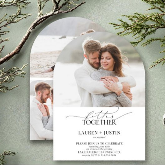 Moderne Artikel-4-Foto-Script-Engagement-Partei Einladung