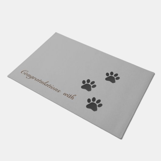 Moderne Asche abstrakt mit grauem Brauch Fußmatte (Schrägansicht)