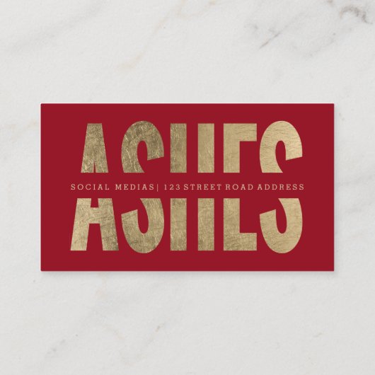 Moderne Asche schneidet Imitate mit Goldtypografie Visitenkarte (Rückseite)