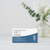 Moderne Asclepius Rod Medical Theme Business Cards Visitenkarte (Stehend Vorderseite)