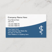 Moderne Asclepius Rod Medical Theme Business Cards Visitenkarte (Vorderseite)