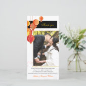 Moderne Asiatische Laternen Hochzeit Dankeschön Fo Dankeskarte (Stehend Vorderseite)
