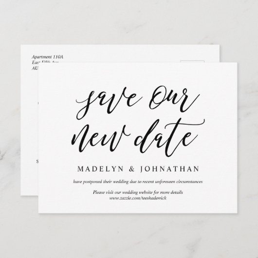 Moderne Ästhetik, Rett unser neues Datum, verschob Postkarte (Vorne/Hinten)