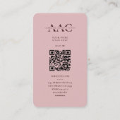 Moderne Ästhetik RN Beruflich Monogram Pink Visitenkarte (Rückseite)