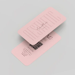 Moderne Ästhetik RN Beruflich Monogram Pink Visitenkarte