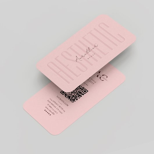 Moderne Ästhetik RN Beruflich Monogram Pink Visitenkarte