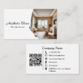 Moderne Ästhetikklinik QR-Code-Foto Visitenkarte (Vorne/Hinten)