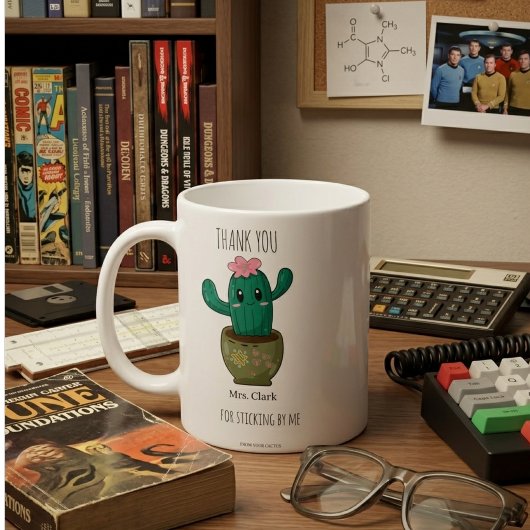 Moderne ästhetische Kaktus-Minimal-Lehrergeschenk Kaffeetasse
